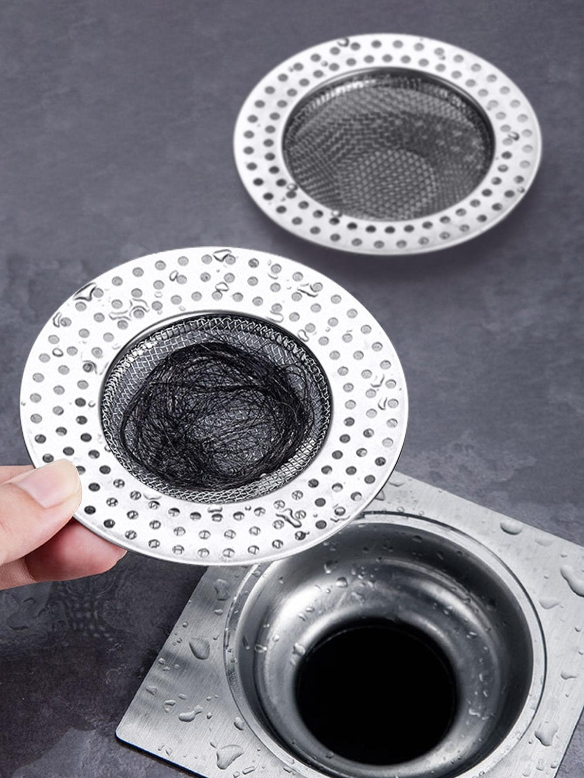 STAINLESS STEEL BATHTUB SINK SHOWER HAIR FOOD CATCHER DRAIN PLUG FILTER STRAINER
