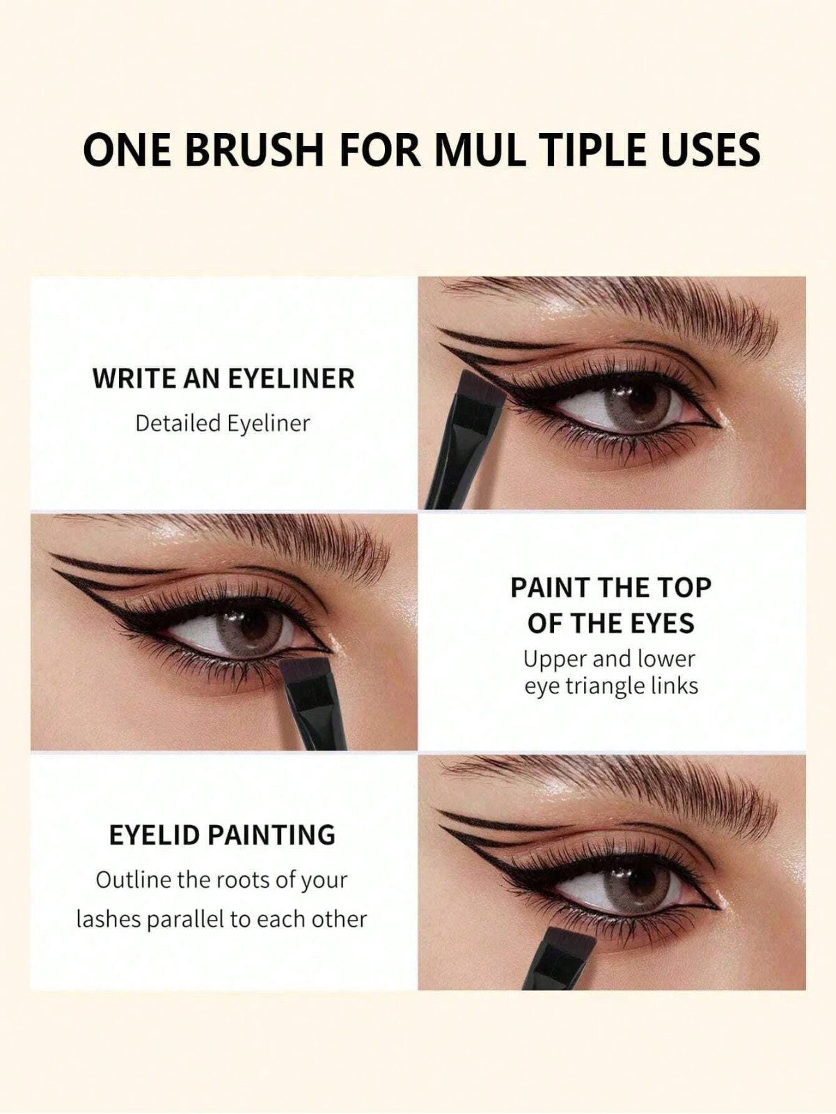5 Eyebrow Brush Tinting Eye-shadow Pro Angled Cosmetic Eye Brow Brushes Set UK