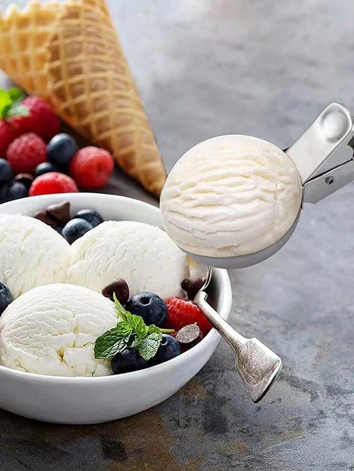 Ice Cream Scoop Stainless Steel For Mash Potato Ice Cream Spoon Ball Scooper UK