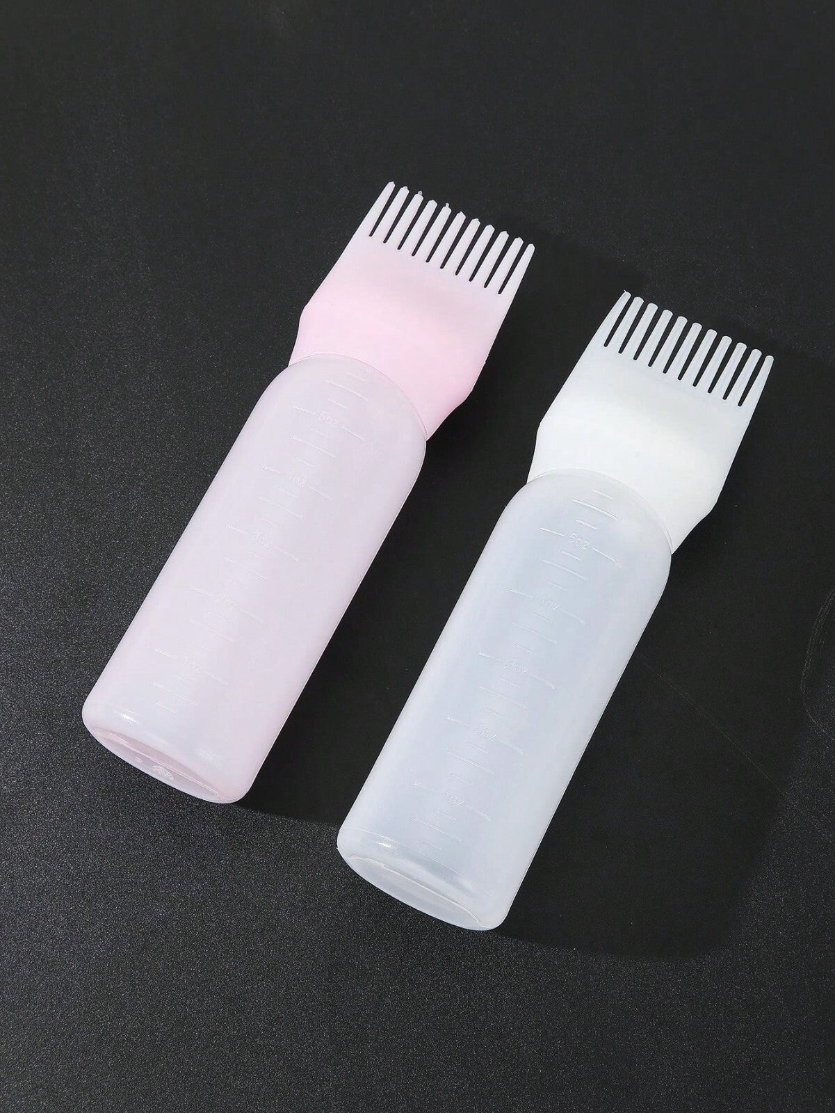 2PCS Hair Dye Oil Bottle Comb Dyeing Shampoo Hair Dye Applicator Brush Bottles