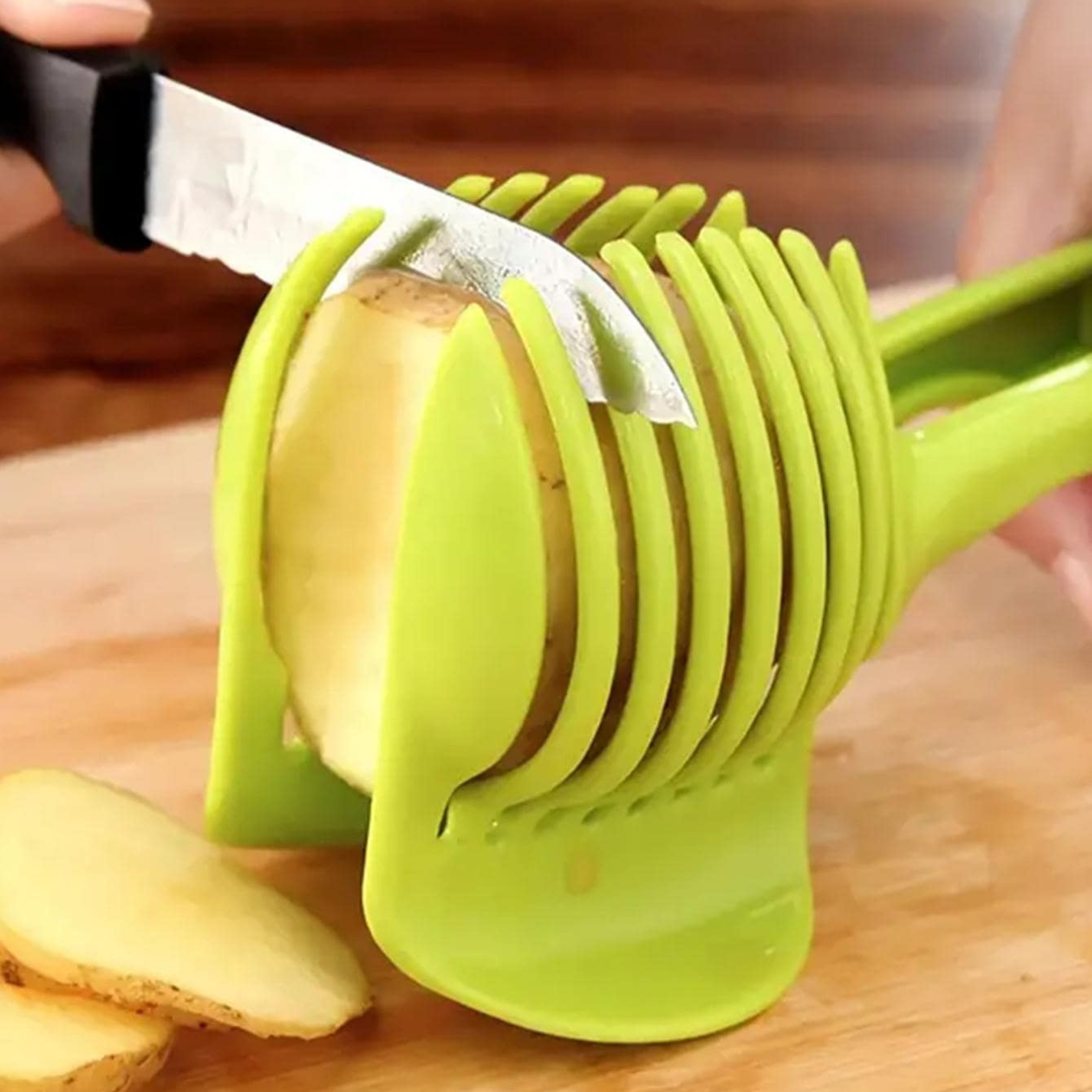 Potato Food Tomato Onion Lemon Vegetable Fruit Slicer Egg Peel Cutter Holder UK