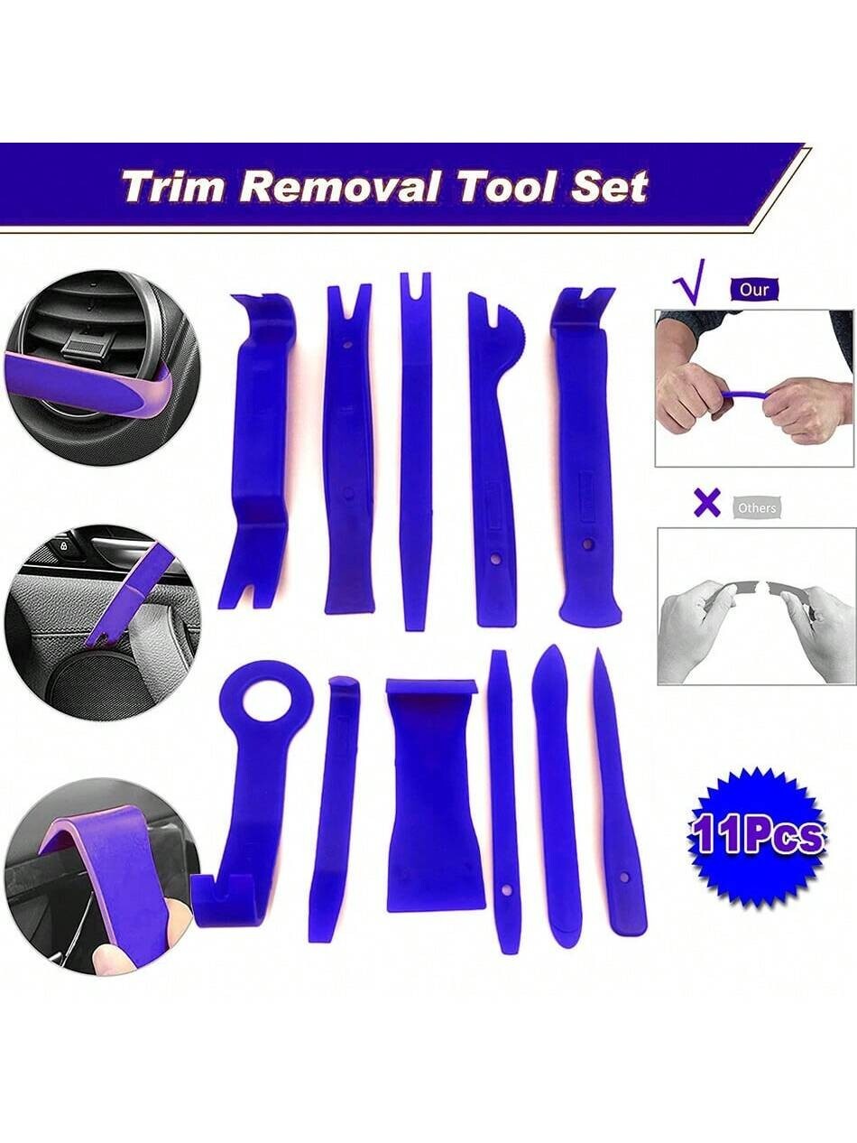11 PCS CAR TRIM REMOVAL TOOL KIT PANEL DOOR PRY DASH INTERIOR CLIP SET PLASTIC