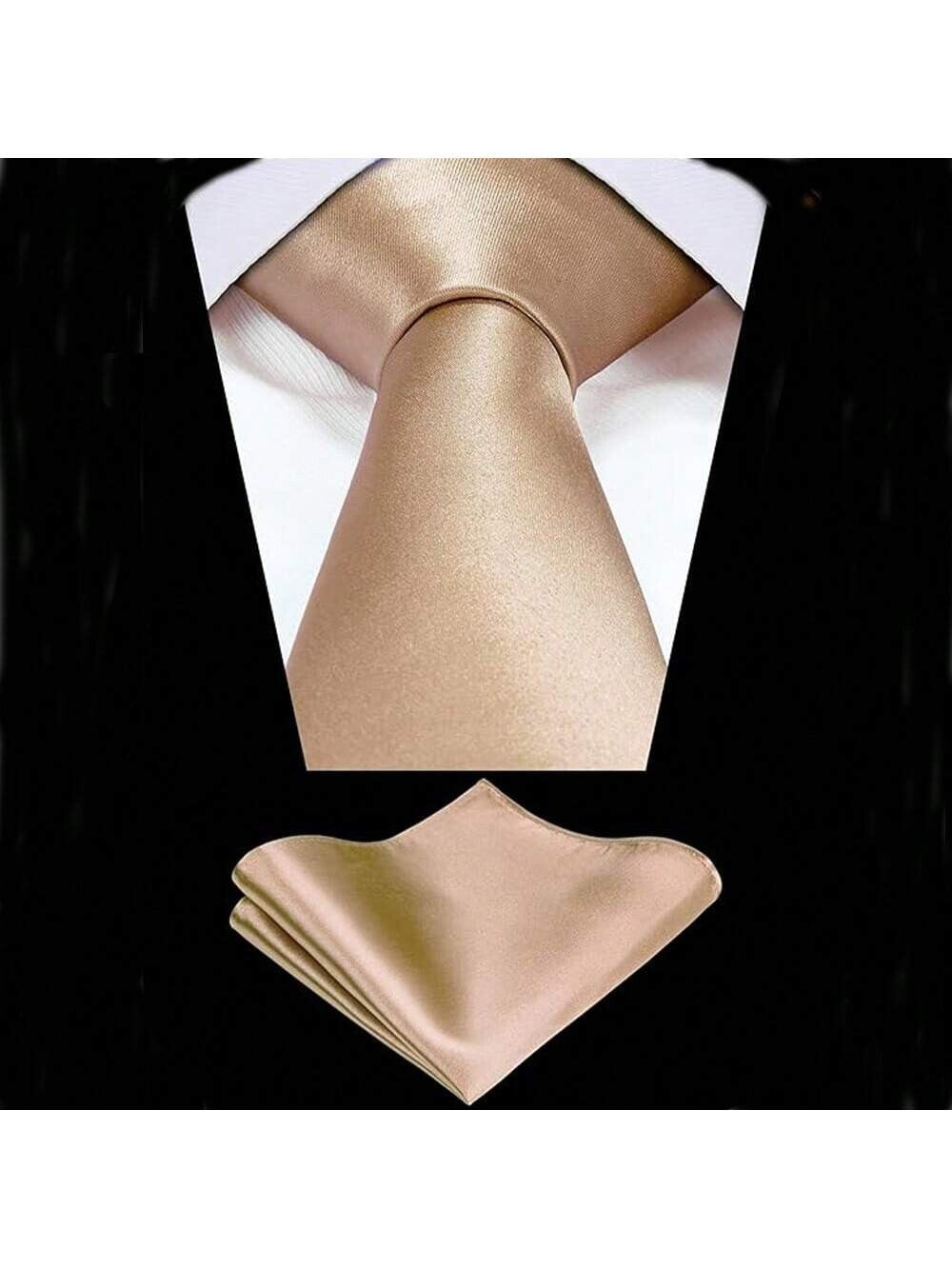 Mens Neck Tie and Pocket Square Handkerchief Set Wedding Birthday Reception