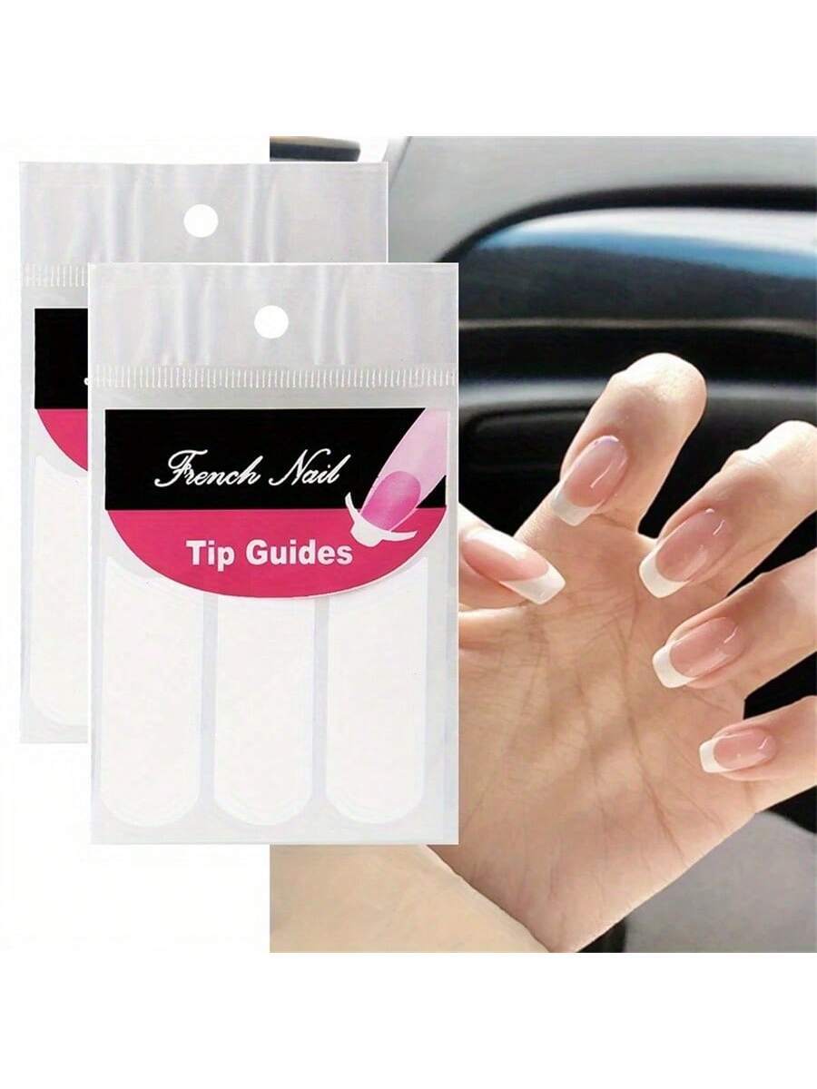 240pcs French Manicure Nail Guides 5 Sheets Stickers Stencil Tips Nail Tips