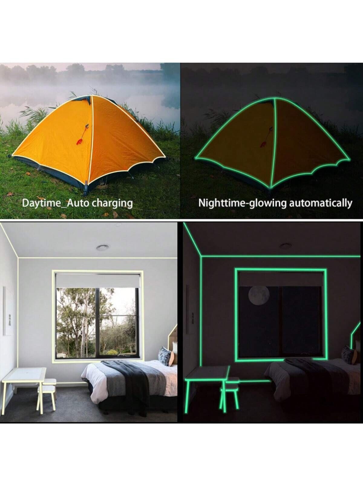1cm*3m Waterproof Luminous Tape,Glow in the Dark Self-adhesive Tape Warning