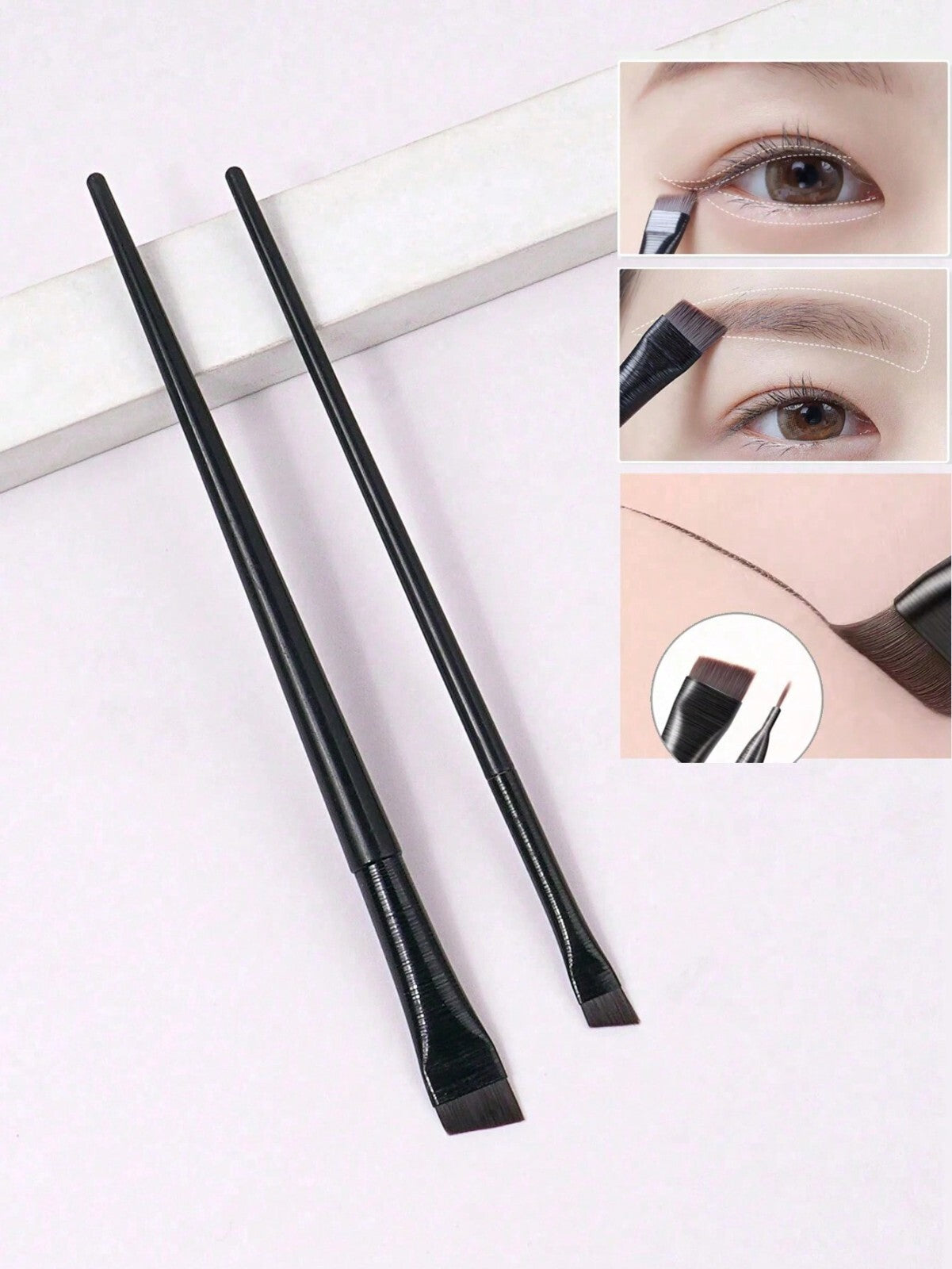5 Eyebrow Brush Tinting Eye-shadow Pro Angled Cosmetic Eye Brow Brushes Set UK