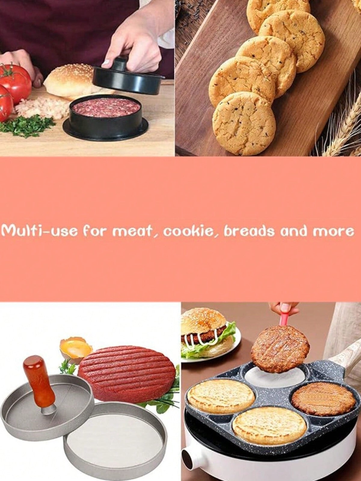 100pcs Non-Stick Hamburger Paper Sheets Burger Press Oil Paper Baking Cookies