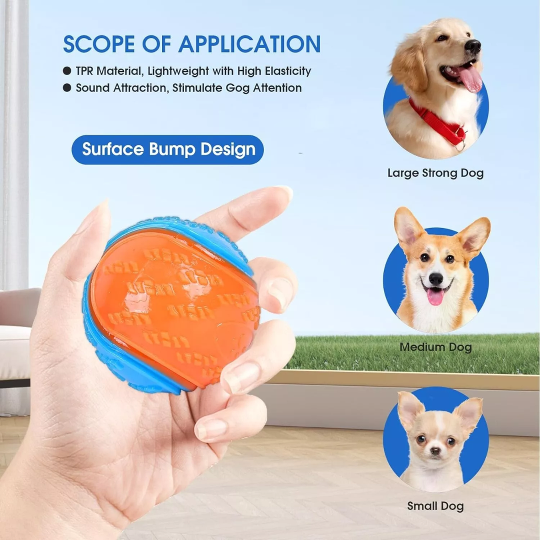 Dogs TPR Toys for Dog Pet Teeth Cleaning Bite Resistance Squeaky Dog Ball Toy UK