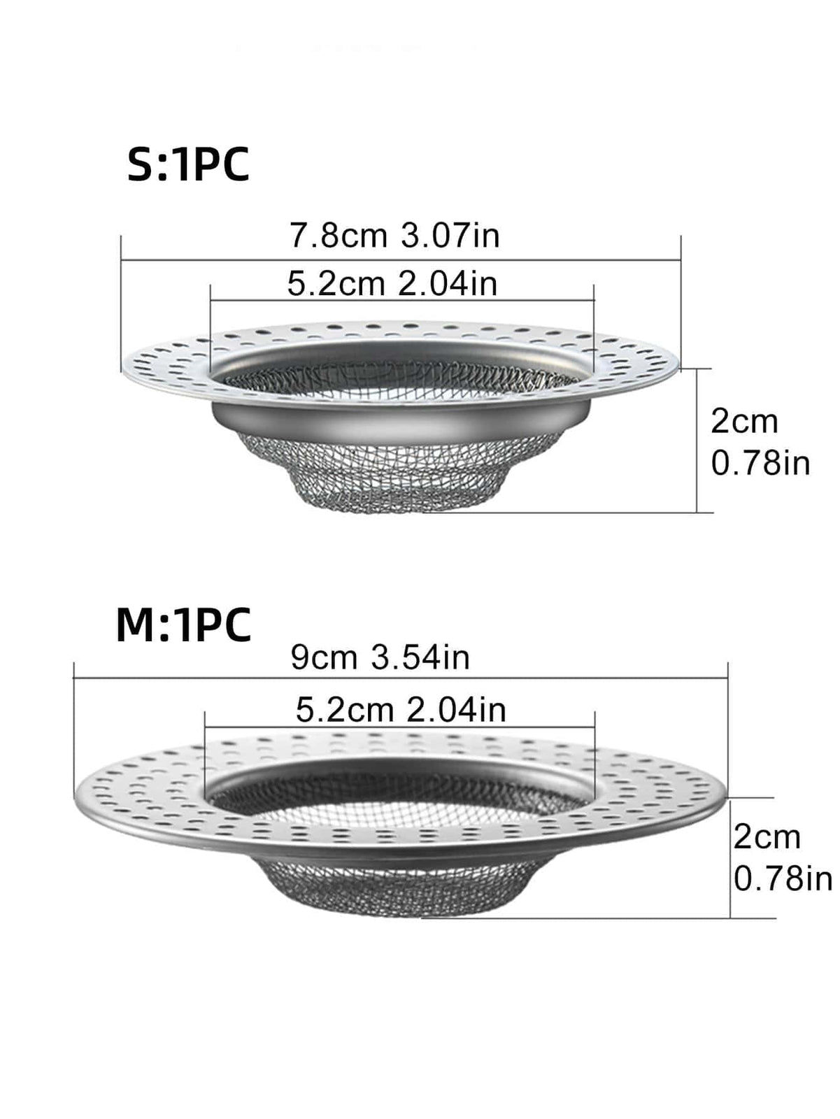 STAINLESS STEEL BATHTUB SINK SHOWER HAIR FOOD CATCHER DRAIN PLUG FILTER STRAINER