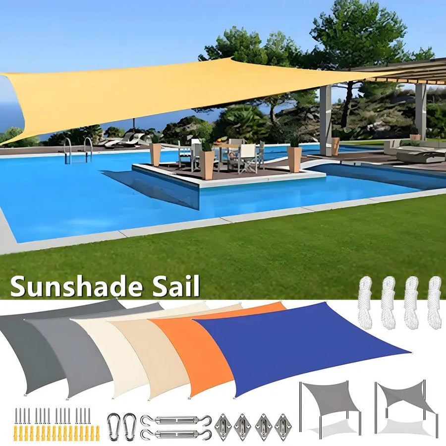 UK HEAVY DUTY SUN SHADE SAIL GARDEN PATIO AWNING CANOPY 98% UV BLOCK WATERPROOF