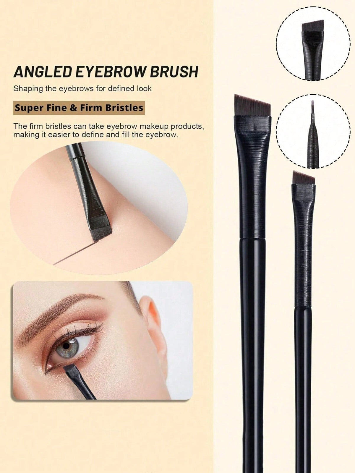 5 Eyebrow Brush Tinting Eye-shadow Pro Angled Cosmetic Eye Brow Brushes Set UK