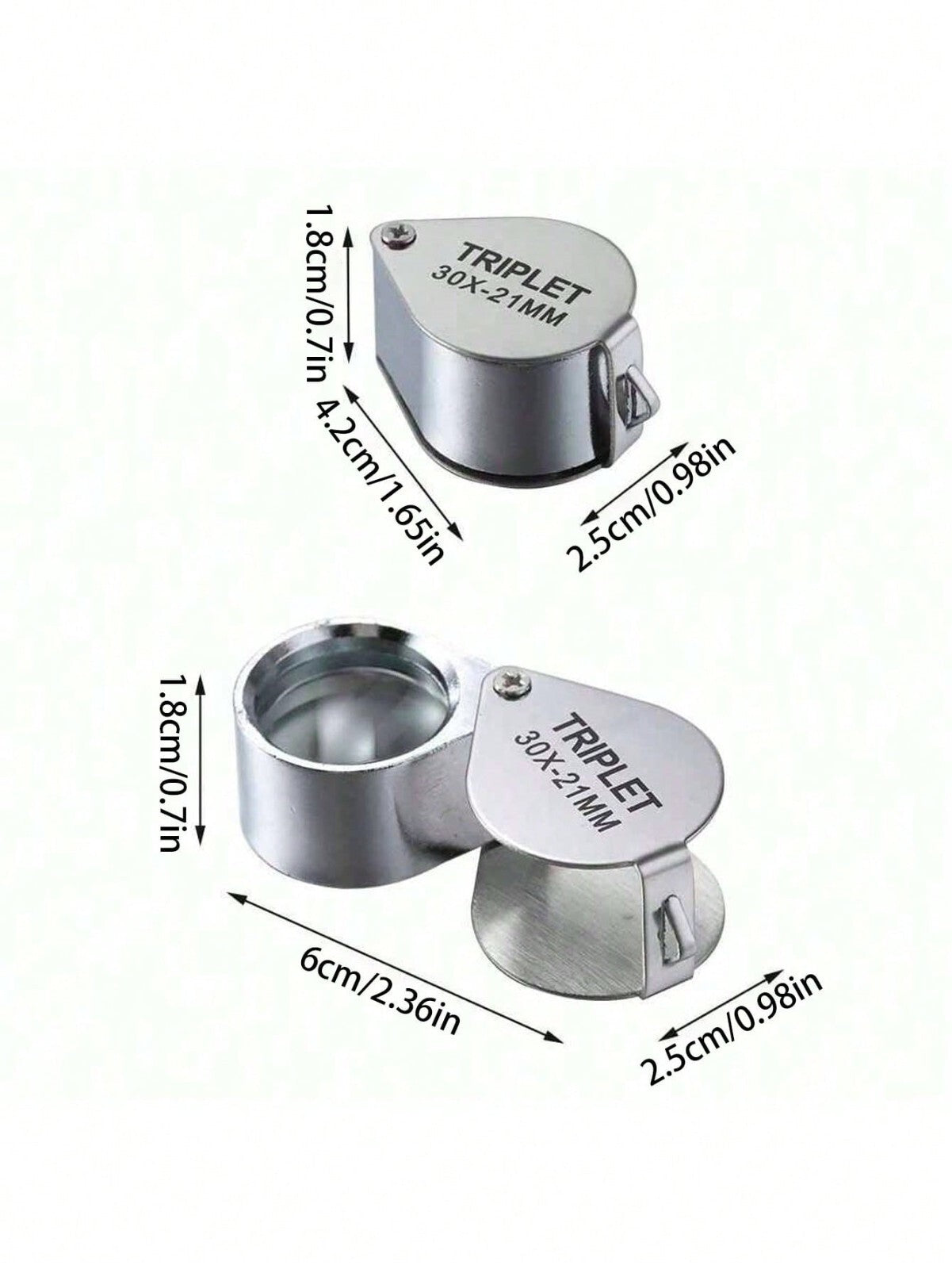 Jewelers Eye Loupe Pocket Magnifier Magnifying Glass Jewelry Diamond 30x21mm UK