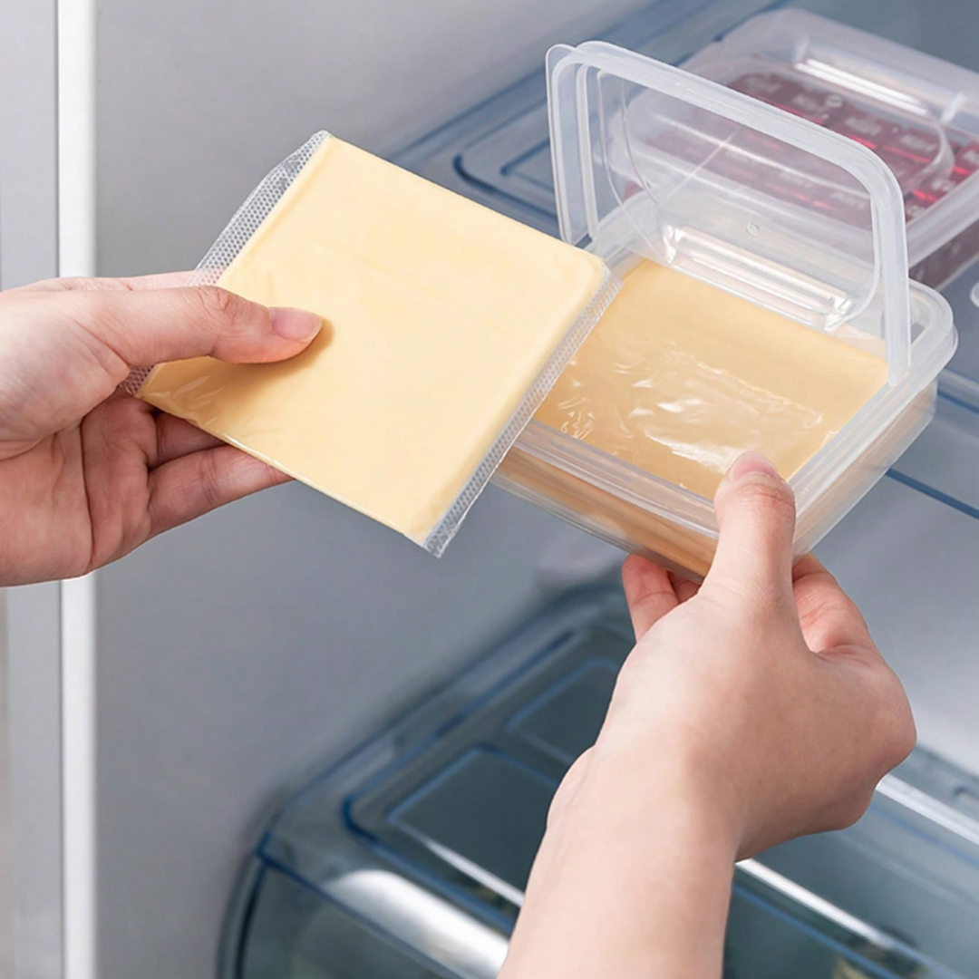 Plastic Cheese Slice Storage Box Cheese Storage Containers Refrigerator UK