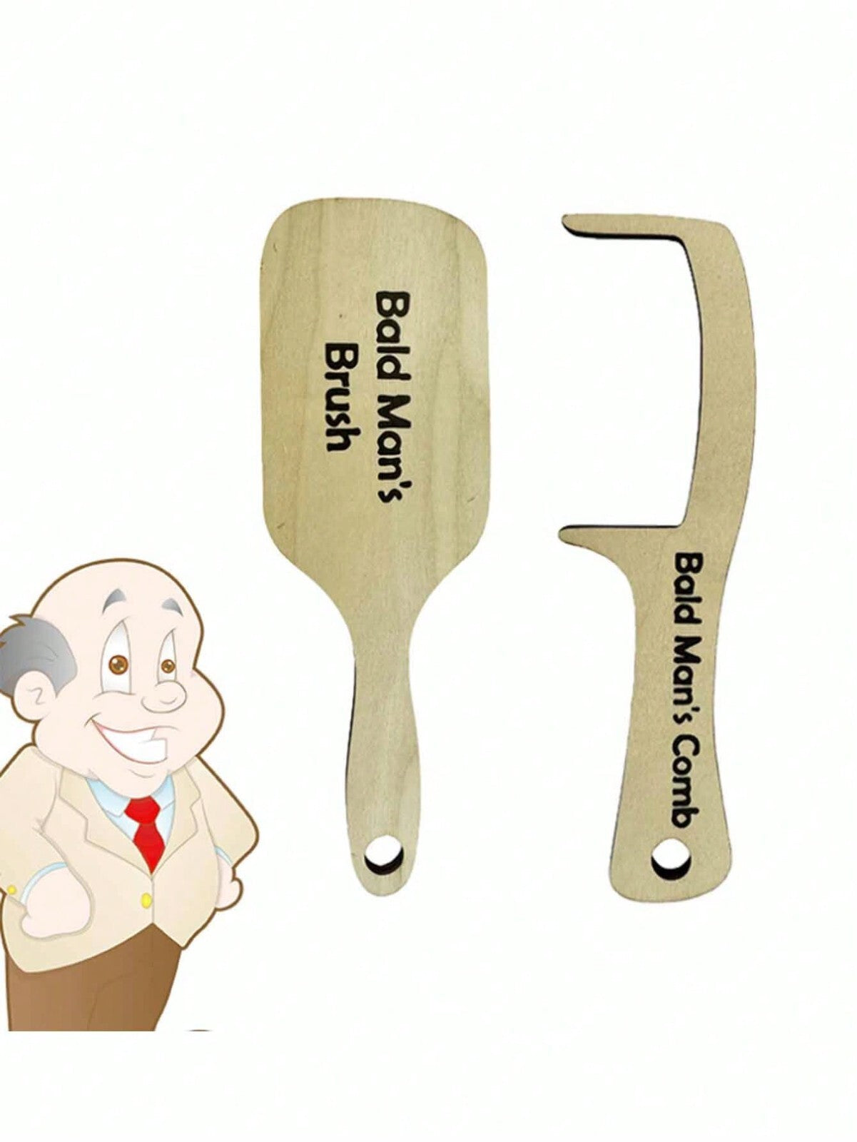 Gag Gift Comb for Bald Man, Joke Gift for Men's Hair Loss,Hairless Combing Brush