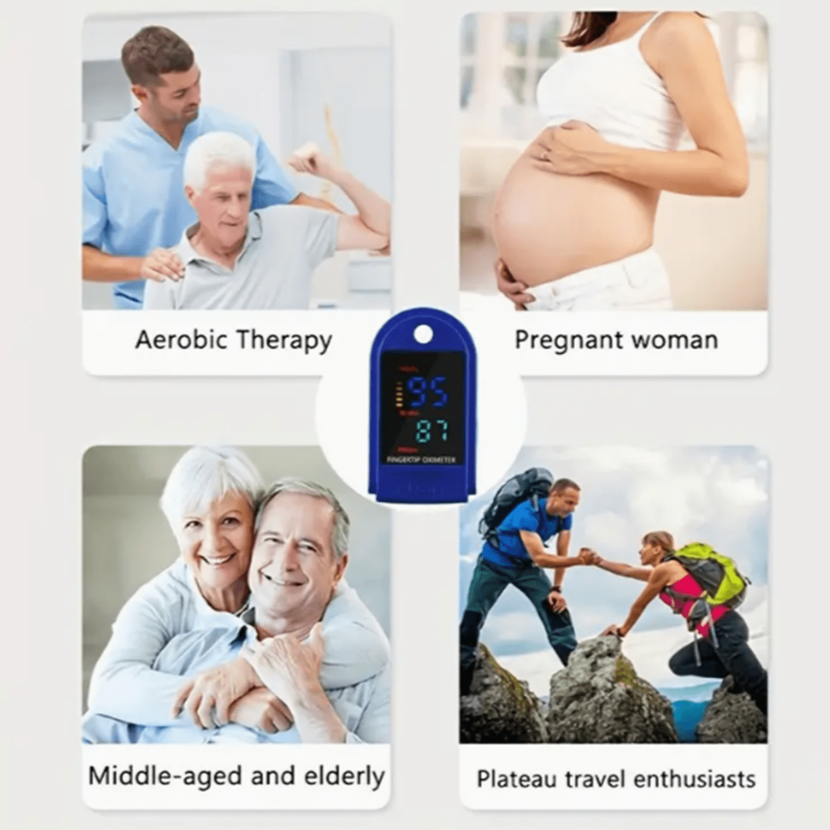 Portable Finger Pulse Oximeter with Heart Rate Monitor No Batteries Included UK