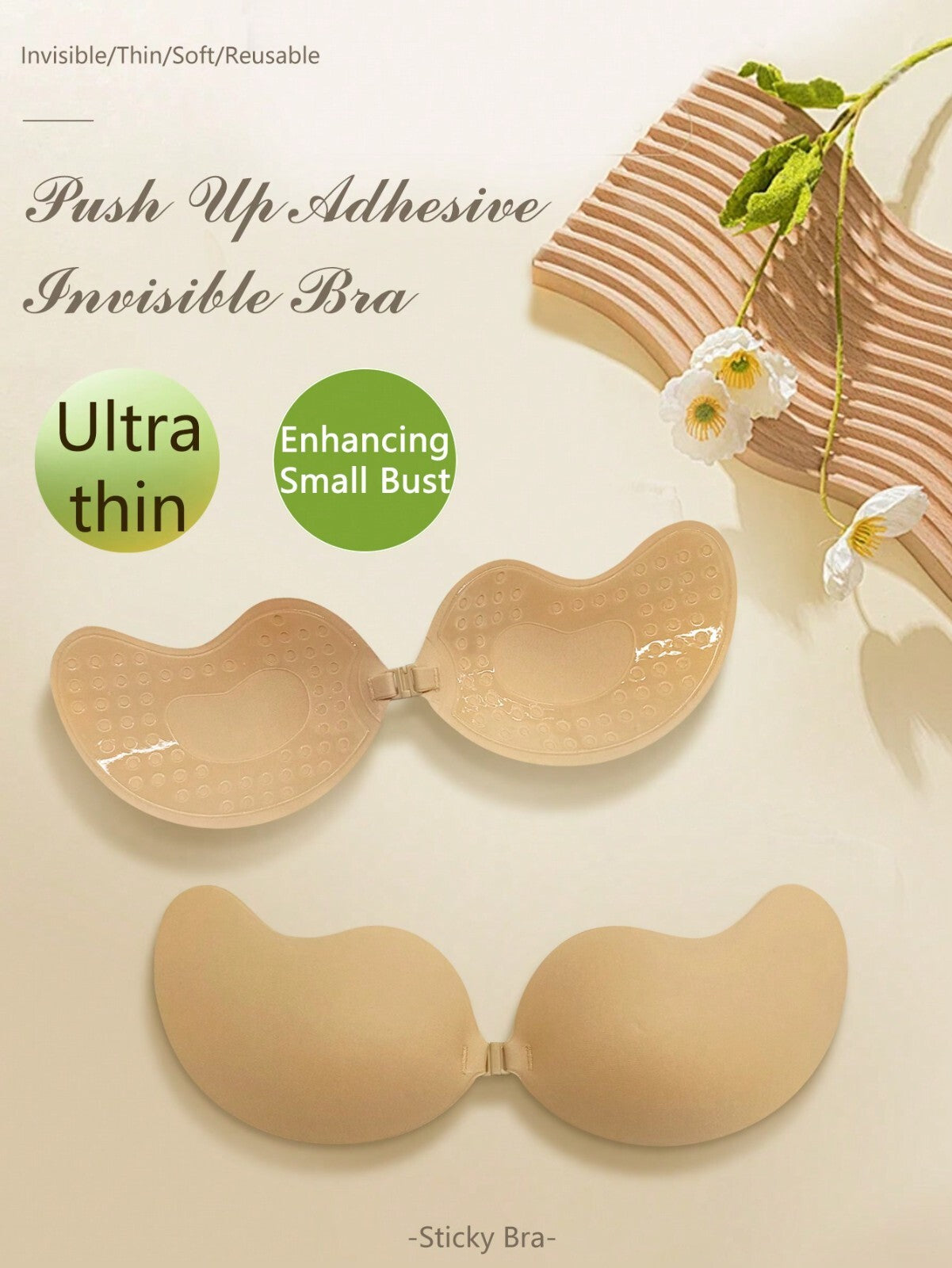 Silicone Strapless Push Up Bra Backless Self Adhesive Invisible Lace Stick On UK