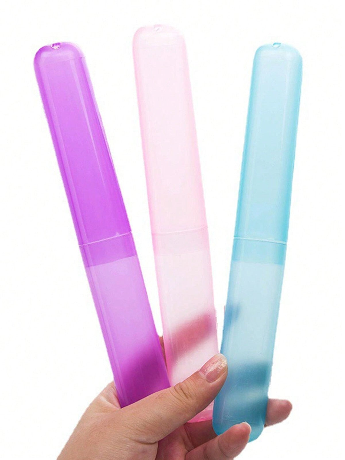 5pcs Toothbrush Case Travel Cover Plastic Holder, Family Pack, Brushes Holidays