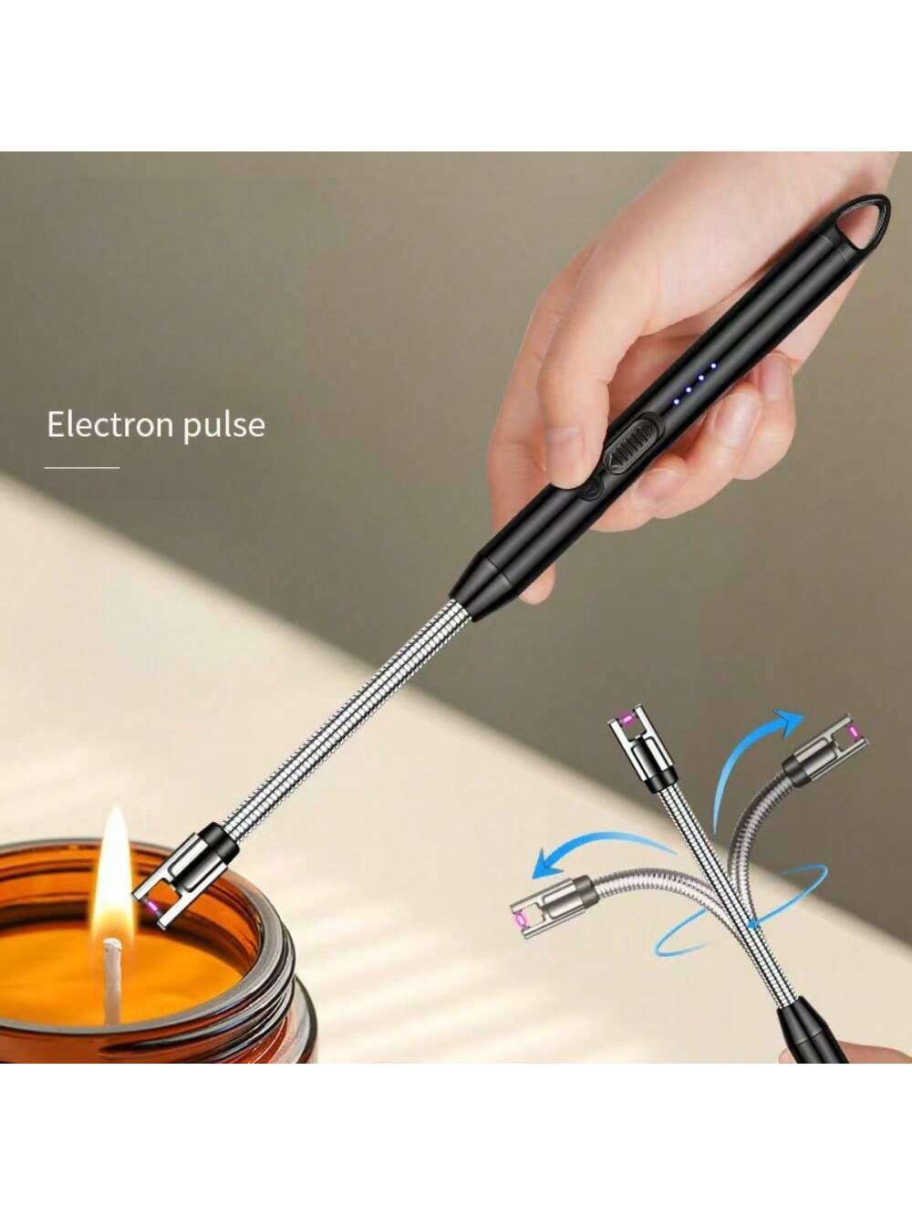 Candle Lighter Electric Arc Lighter USB Rechargeable Wand Flexible Cooking BBQ