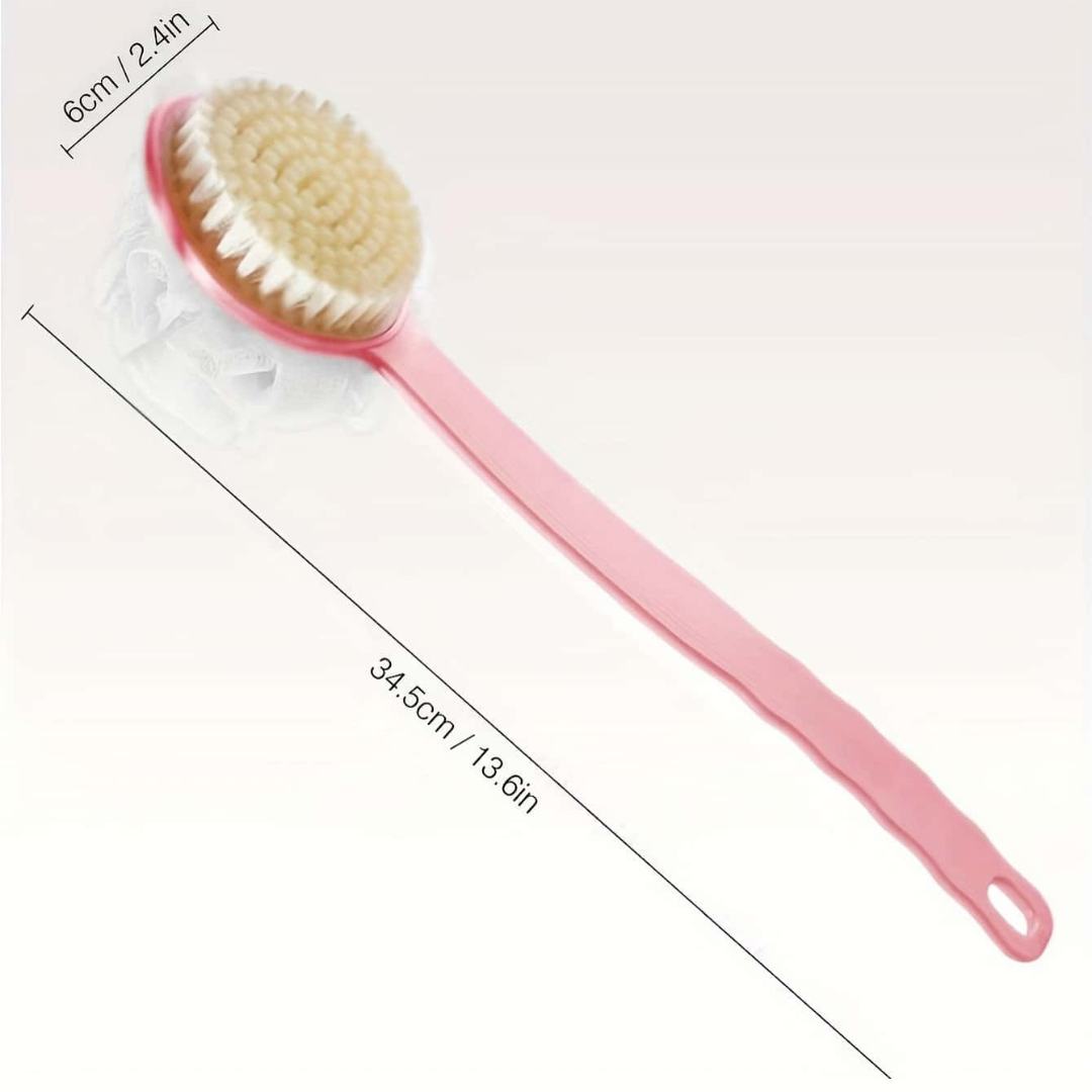Long Handle Shower Body Bath Brush Skin Back Massage Scrubber Bathroom Tool UK