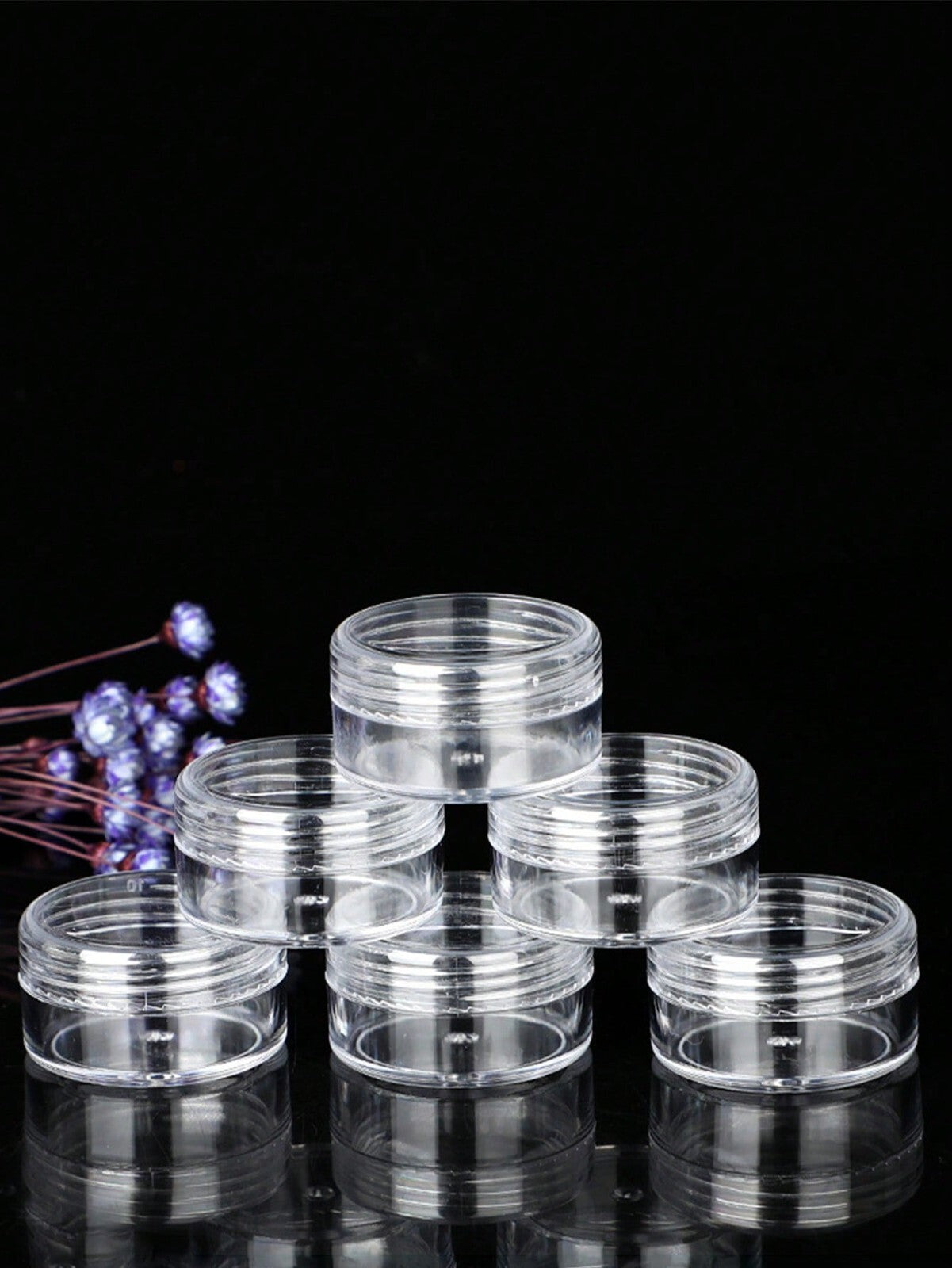10pcs Small Clear Plastic Sample Travel Jar Containers Round Cosmetic Makeup Pot