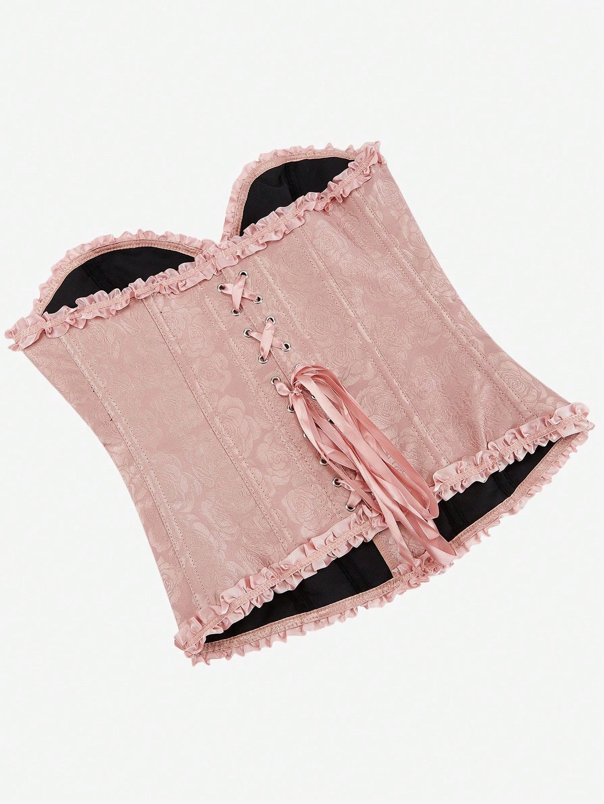 Women Sexy Overbust Boned Corset Burlesque Basque Tops Lace Up Waist Firm XS-XL