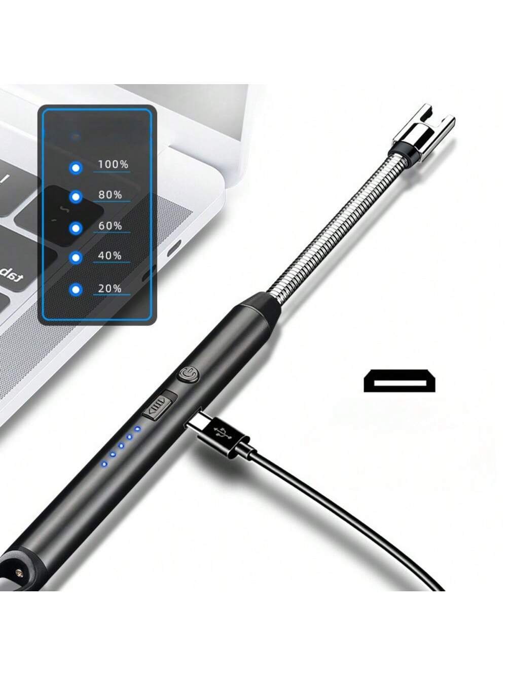 Candle Lighter Electric Arc Lighter USB Rechargeable Wand Flexible Cooking BBQ