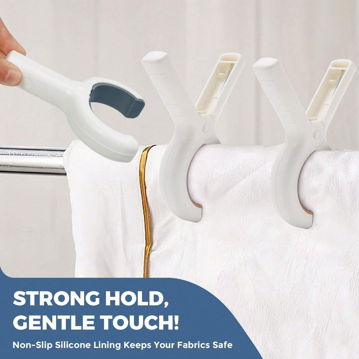 Extra Large Towel Clips 8 Pack for Beach Chairs, Pool, Boat - Khaki & Blue UK
