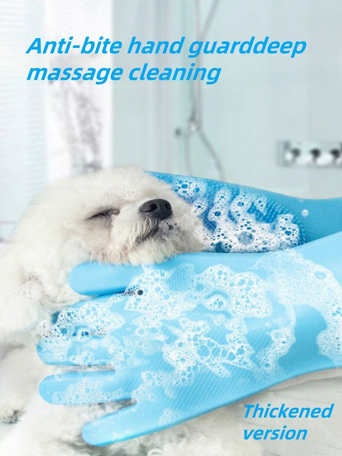 Pet Grooming Glove for Dogs & Cats - Bathing, Shampoo, Hair Removal & Scrubber