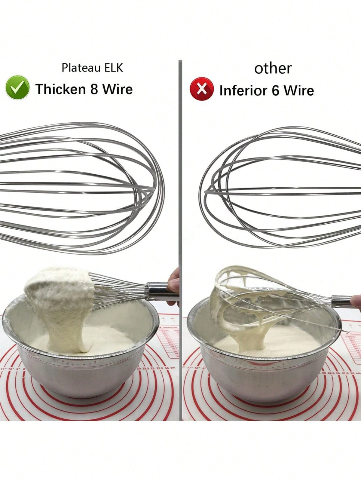 Stainless Steel Hand Whisk Mixer Balloon Egg Milk Beater Kitchen Cooking UK Tool