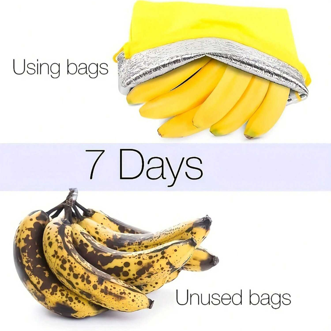 BANANA TIE UP PADDED STORAGE BAG Fresh Fruit Kitchen Fridge Container Organiser