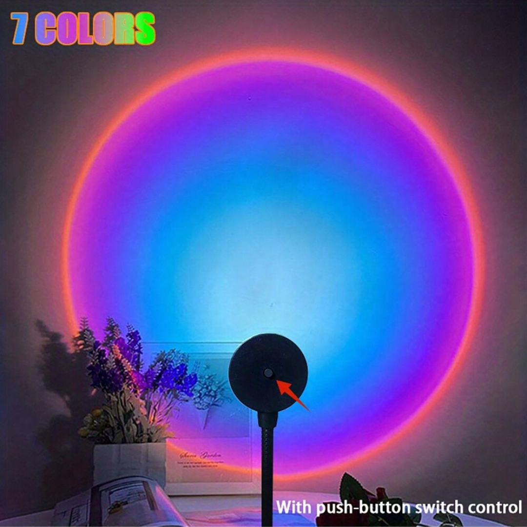 USB Sunset Projection Atmosphere LED Lamp Night Light Sun Rainbow Background UK