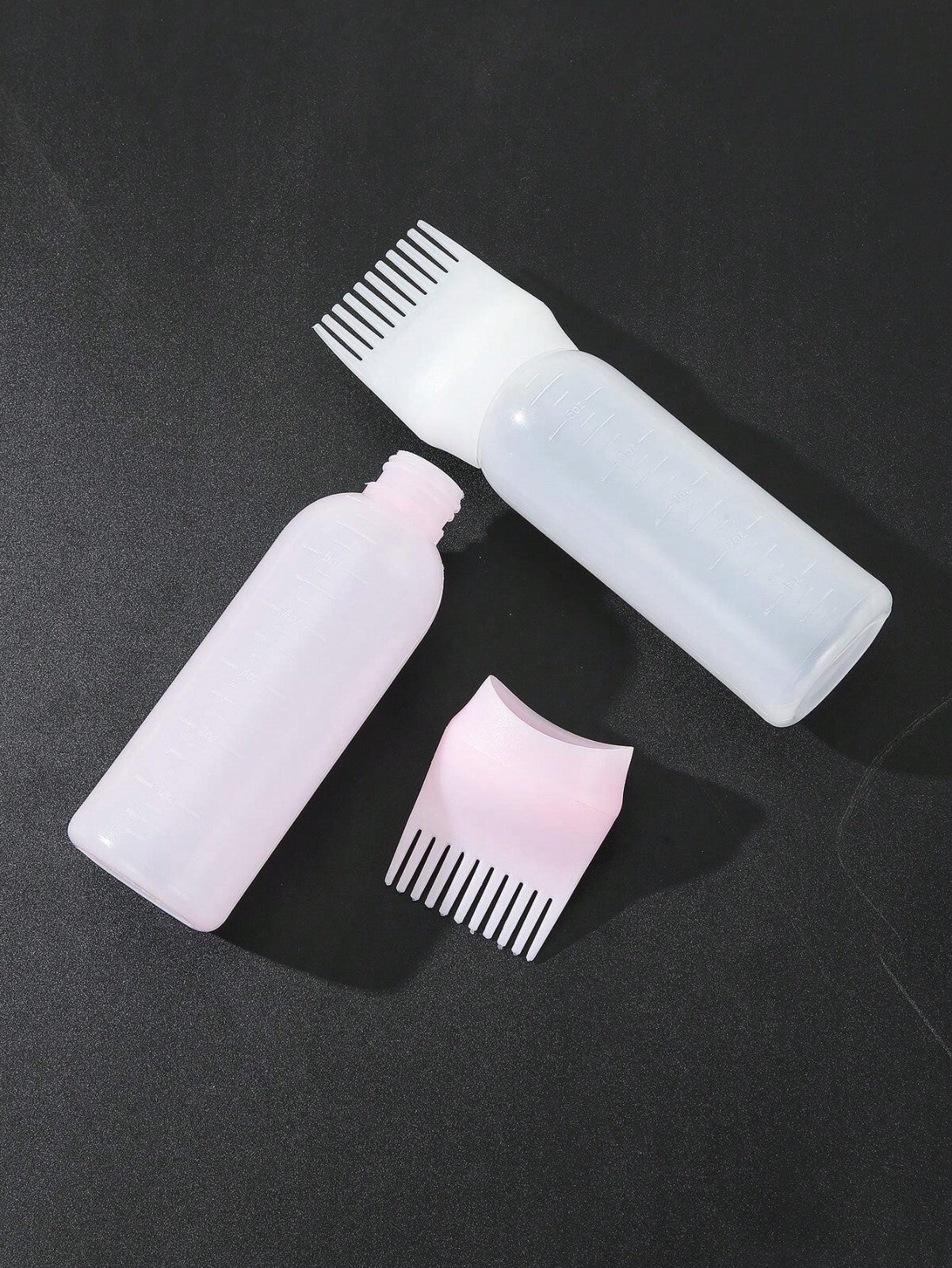 2PCS Hair Dye Oil Bottle Comb Dyeing Shampoo Hair Dye Applicator Brush Bottles