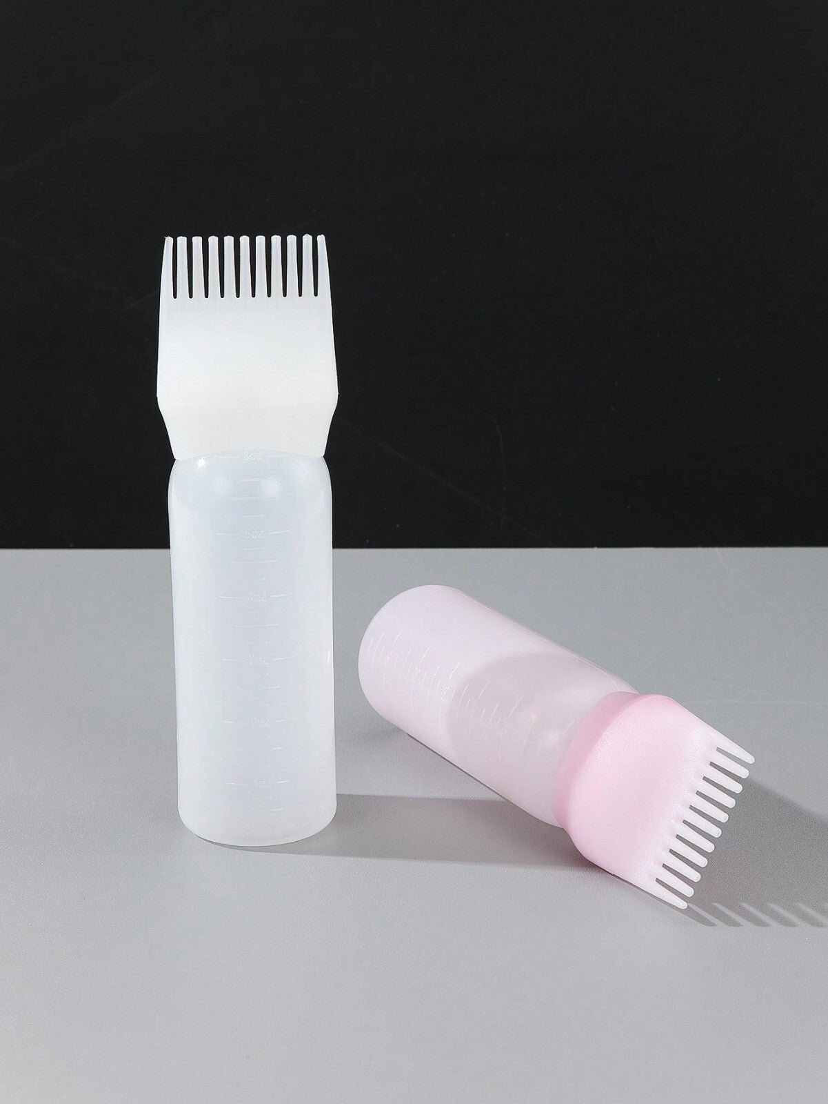 2PCS Hair Dye Oil Bottle Comb Dyeing Shampoo Hair Dye Applicator Brush Bottles