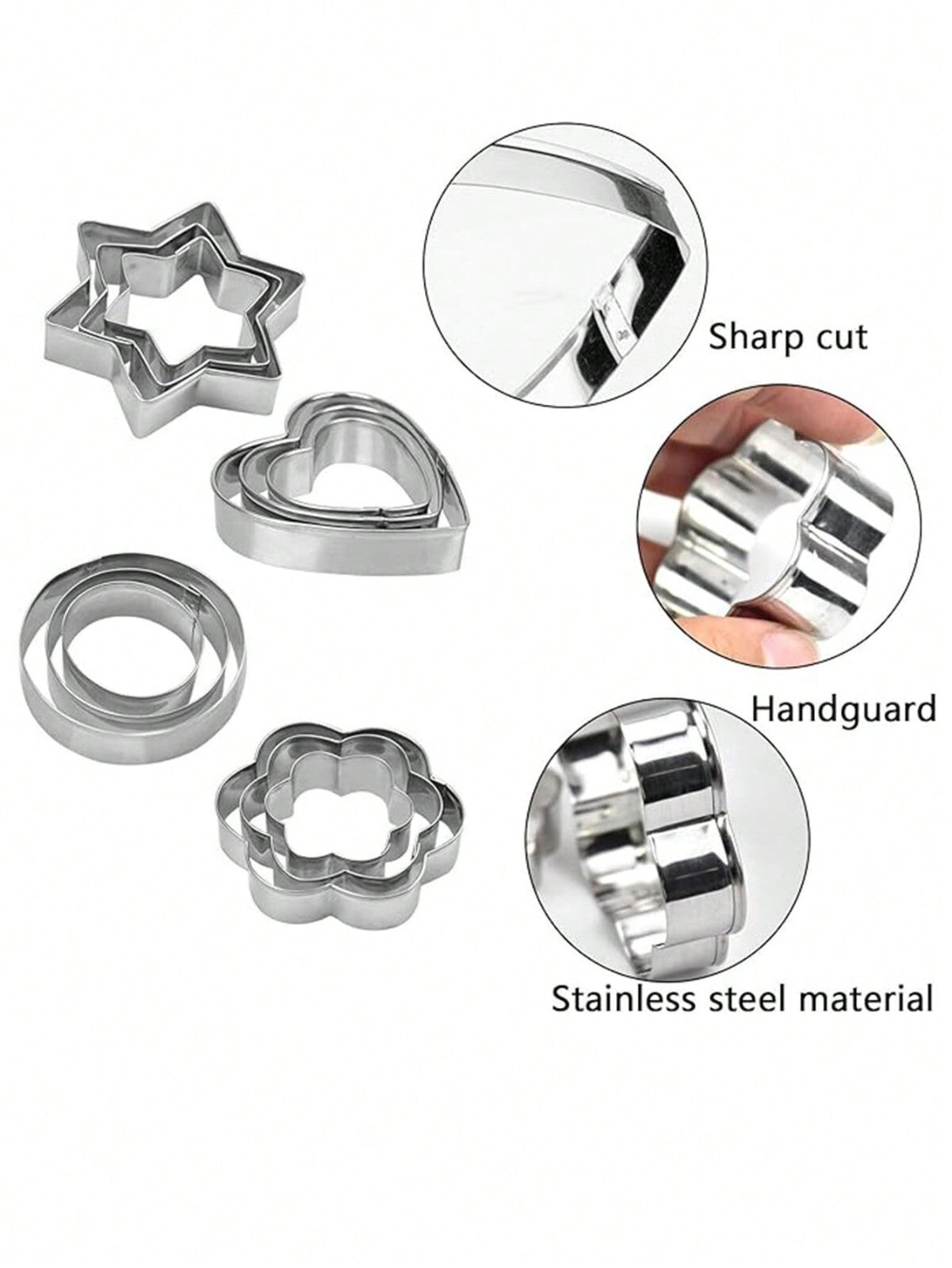 12 Pcs Cookie Cutter Stainless Steel Biscuit Mould Pastry Baking Cake DIY Decors