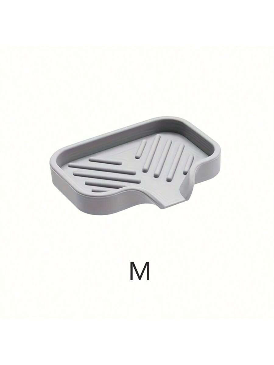Silicone Soap Dish Storage Holder Soap Plate Tray Drain Box for Bathroom Sink UK