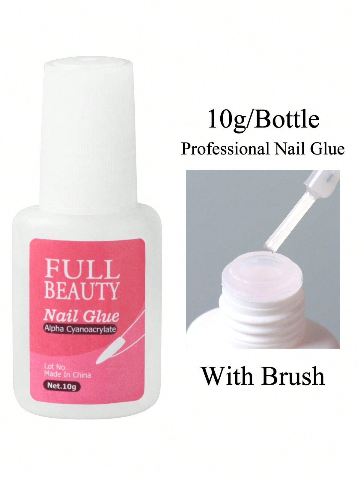 Pack of 5*10G Nail Glue With Brush ✅ EXTRA STRONG ✅ Professional False Nail Tips