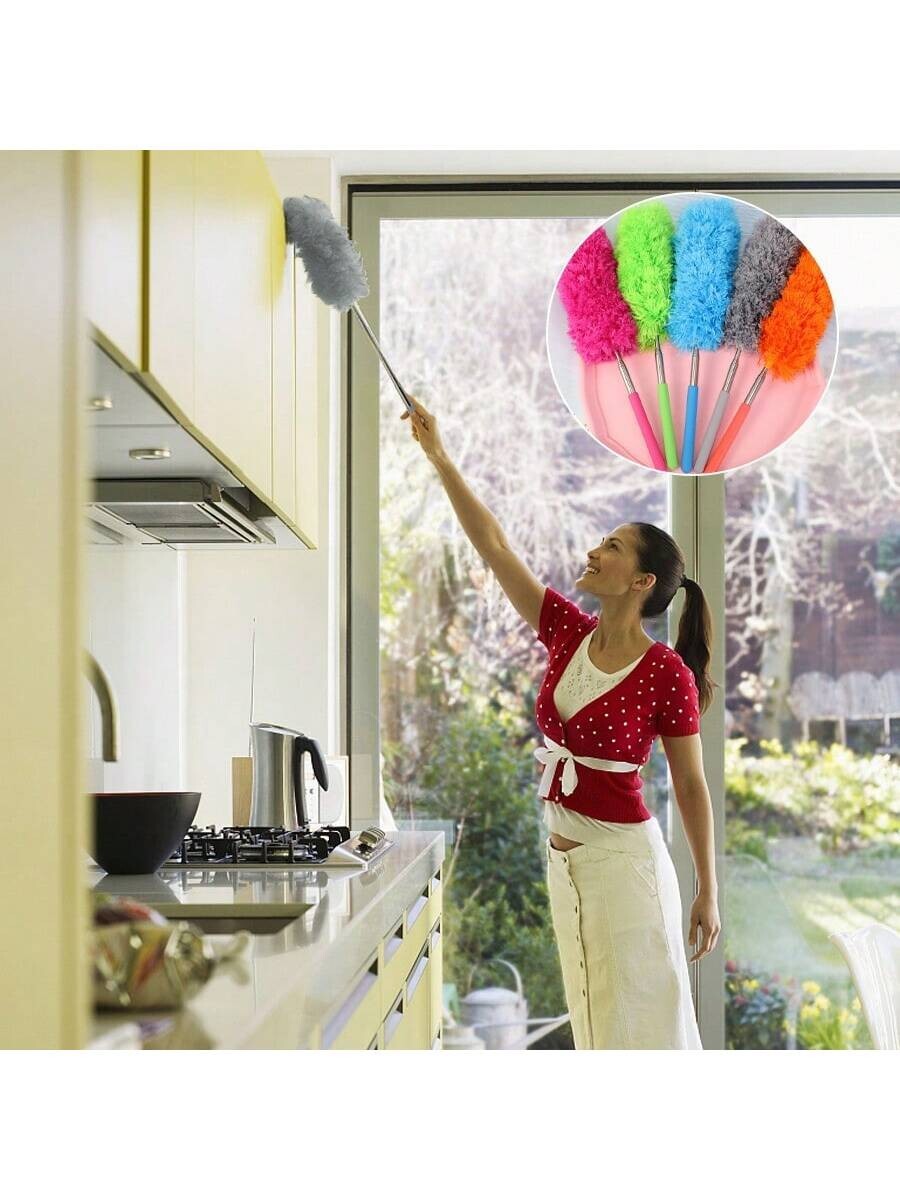 Adjustable Telescopic Dust Brush Feather Cleaner Car Furniture Dust Removal Tool