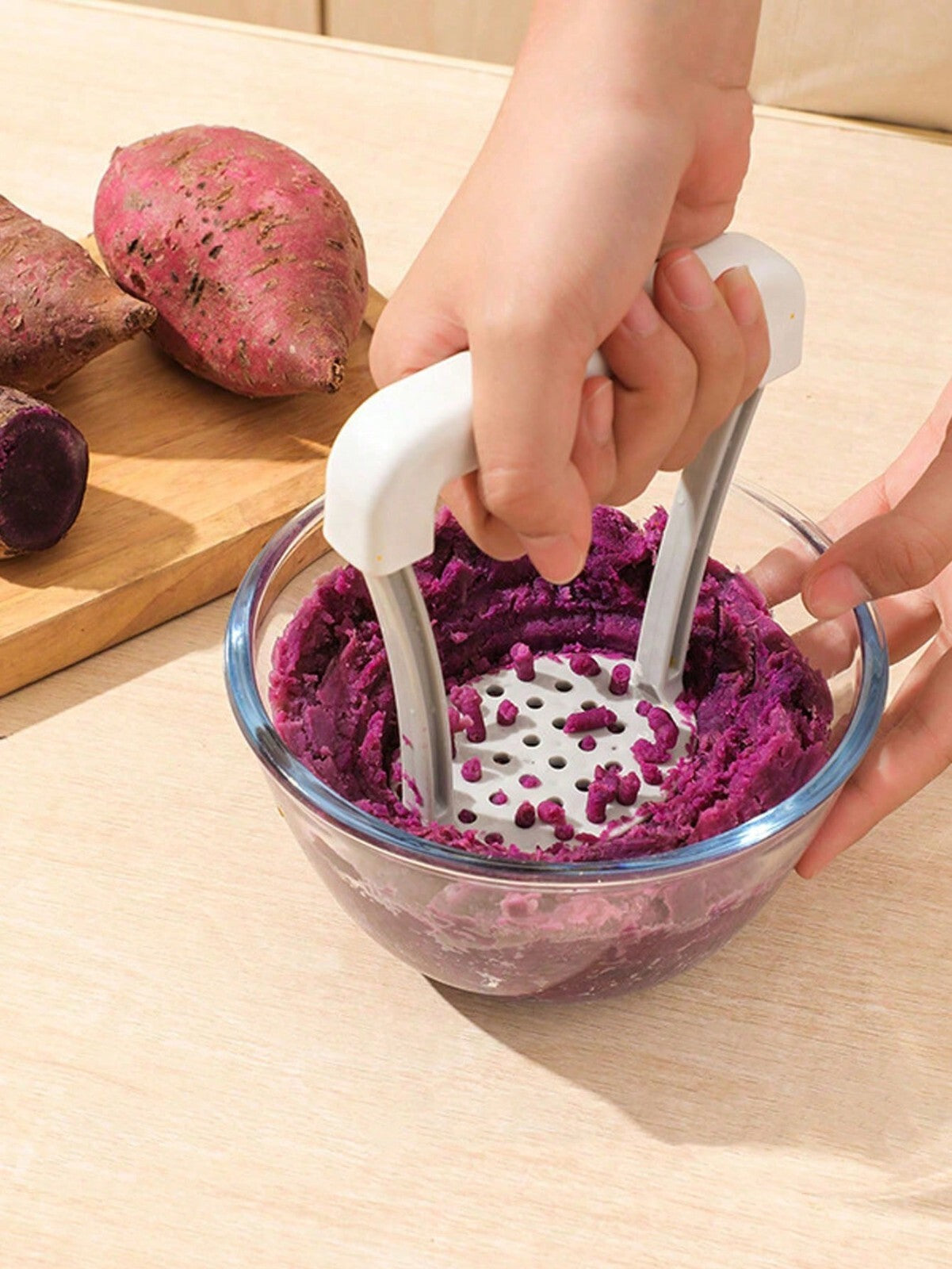 Potato Masher Vegetable Heat Stainless Steel Crusher Kitchen Resistant Press New