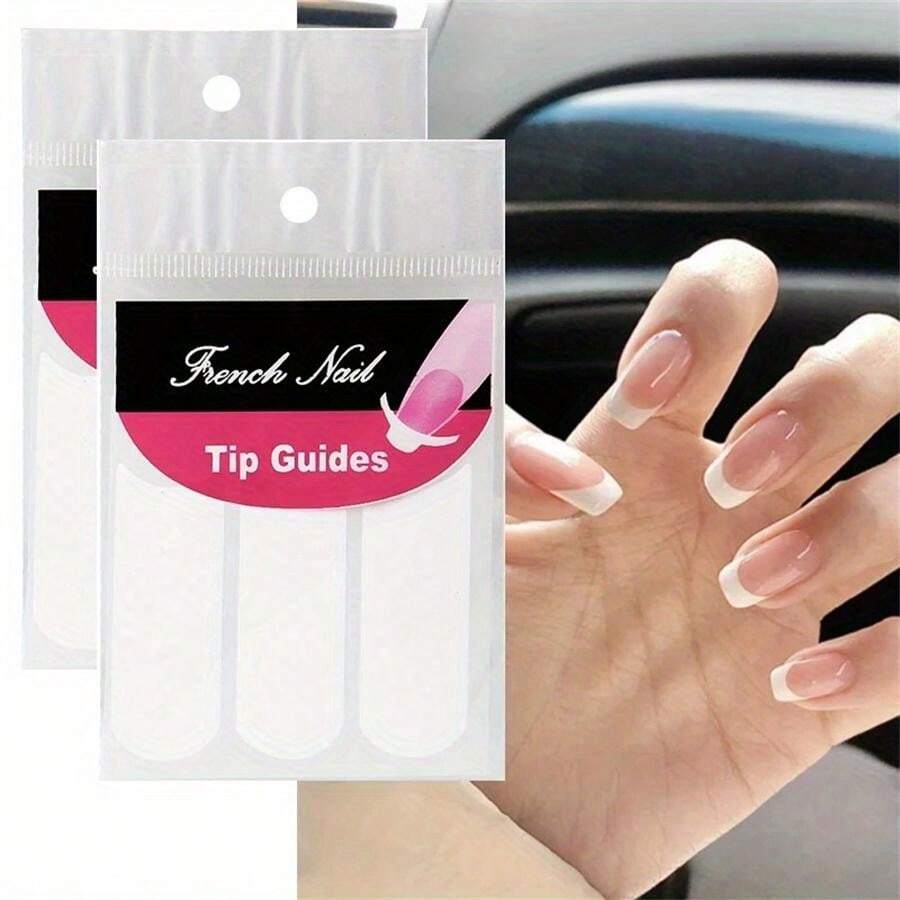 240pcs French Manicure Nail Guides 5 Sheets Stickers Stencil Tips Nail Tips