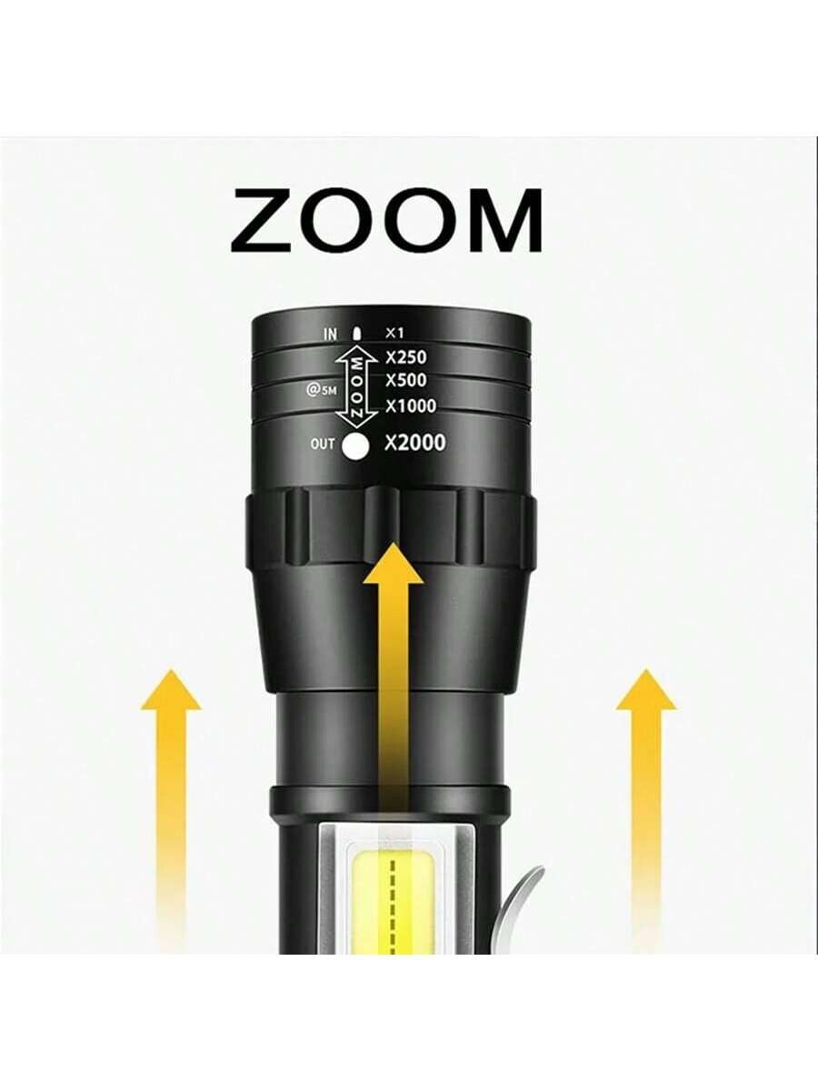 LED flashlight USB rechargeable super bright small torches camping/ hiking