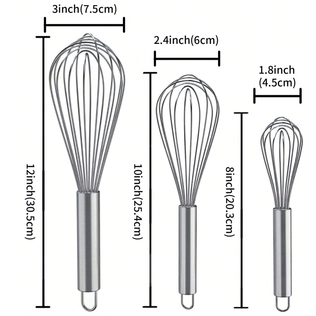 Stainless Steel Hand Whisk Mixer Balloon Egg Milk Beater Kitchen Cooking UK Tool