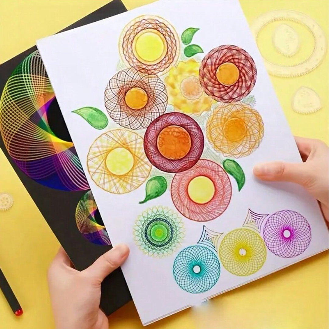 22Pcs Spirograph Geometric Ruler Drafting Tools Stationery Set Drawing Toys UK