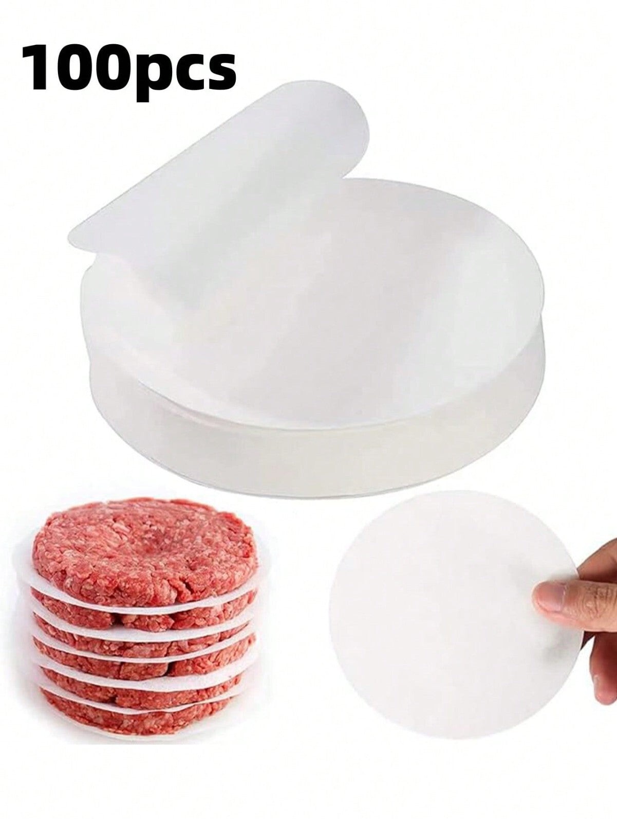 100pcs Non-Stick Hamburger Paper Sheets Burger Press Oil Paper Baking Cookies