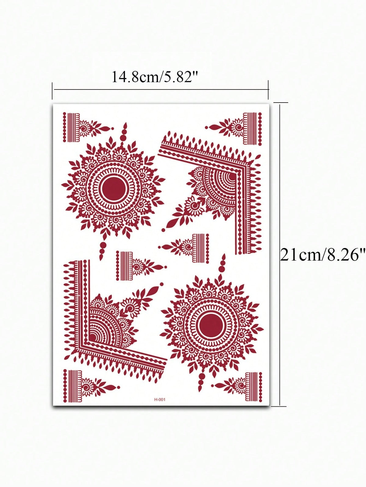 1 Sheet Water Transfer Mehndi Tattoo Sticker for Women - Wedding & Festival Body