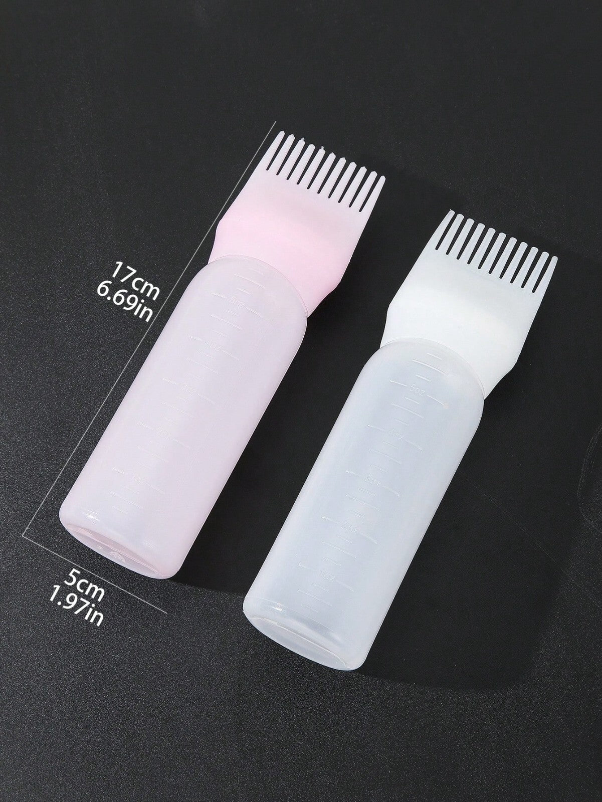 2PCS Hair Dye Oil Bottle Comb Dyeing Shampoo Hair Dye Applicator Brush Bottles