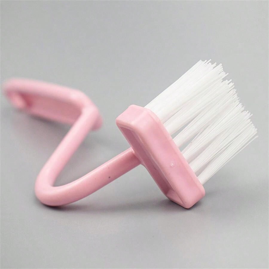 Plastic Toilet Under Rim Cleaning Brush v-Type Curved Bent Handle For Home UK