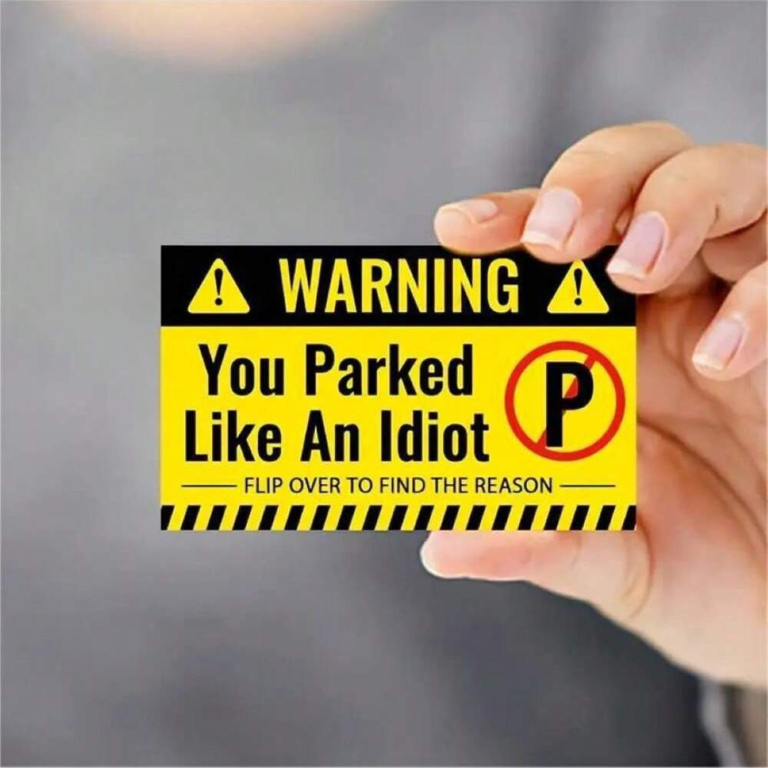 50pcs YOU PARKED LIKE AN IDIOT Bad Parking Cards Fake Ticket Prank Joke Gag Gift