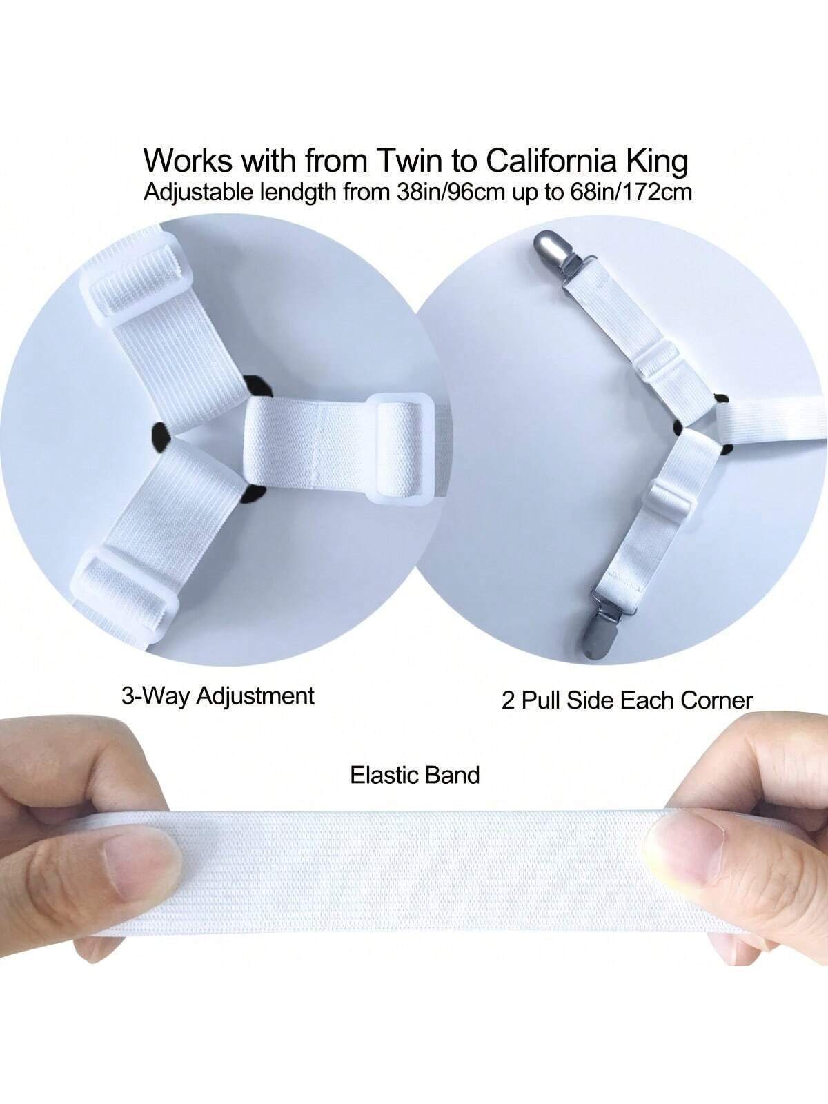 2x Suspender Straps Crisscross Bed Sheet Mattress Holder Fastener Grippers Clips