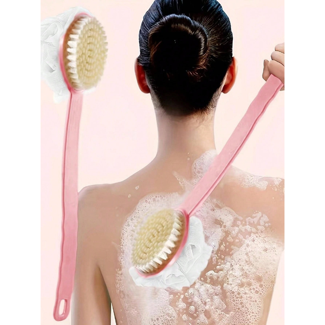 Long Handle Shower Body Bath Brush Skin Back Massage Scrubber Bathroom Tool UK