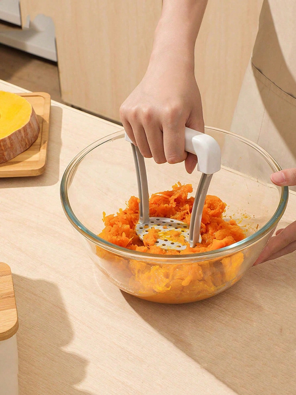 Potato Masher Vegetable Heat Stainless Steel Crusher Kitchen Resistant Press New